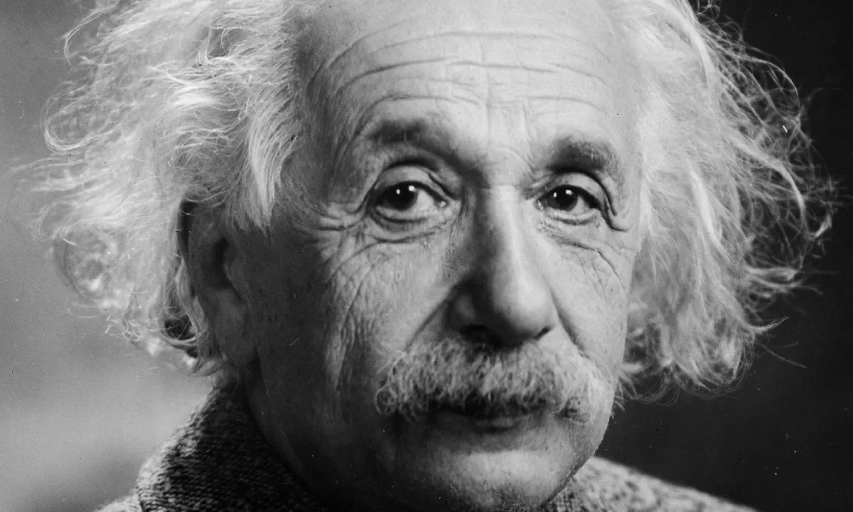 Portrait photo of Albert Einstein, 1947.