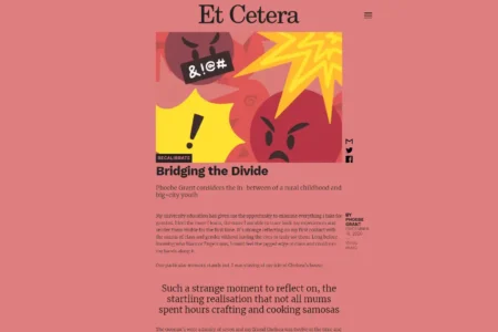 Screenshot of a webpage from Et Cetera, an Australian online student magazine.